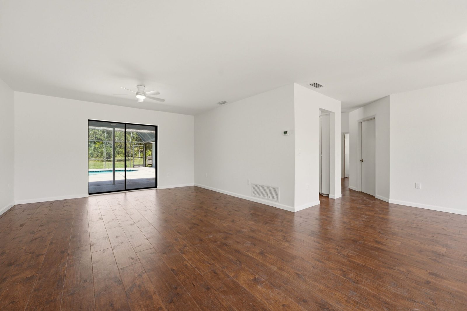 Remodeled living room in a Prather home
